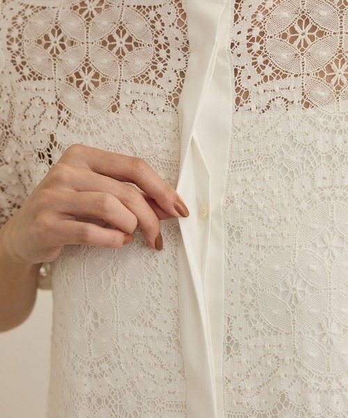 ROPE'（ロペ）の「コットンレースシャツワンピース（シャツワンピース・レディース・オフホワイト・FREE）」の15枚目の写真
