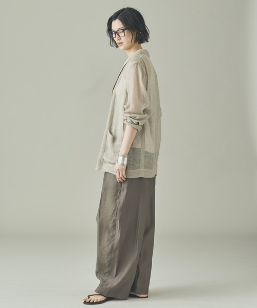 Curensology(カレンソロジー)の「Curensology(カレンソロジー)/リネンカラミシアージャケット(テーラードジャケット・レディース・ブラック/ホワイト/ベージュ・FREE)」の14枚目の写真