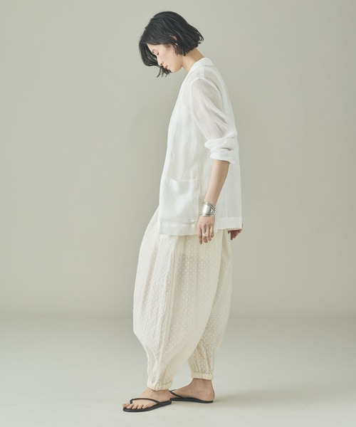 Curensology(カレンソロジー)の「Curensology(カレンソロジー)/リネンカラミシアージャケット(テーラードジャケット・レディース・ブラック/ホワイト/ベージュ・FREE)」の20枚目の写真