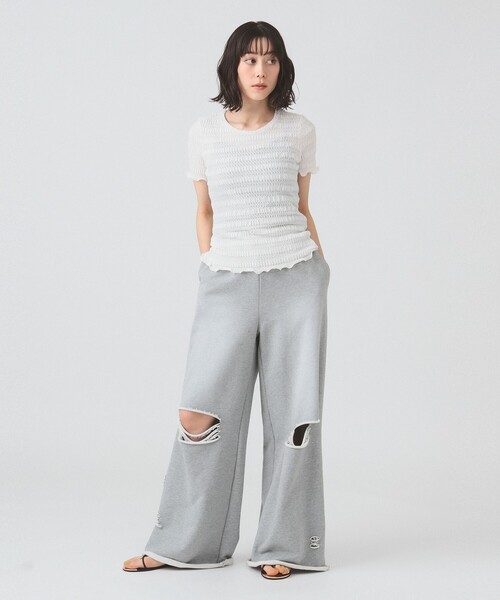 Ray BEAMS(レイビームス)の「シャーリング レース Tシャツ(Tシャツ/カットソー・レディース・オフホワイト/イエロー/ブラック・ONE SIZE)」の13枚目の写真