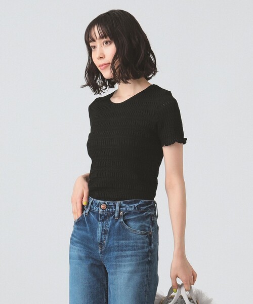 Ray BEAMS(レイビームス)の「シャーリング レース Tシャツ(Tシャツ/カットソー・レディース・オフホワイト/イエロー/ブラック・ONE SIZE)」の20枚目の写真