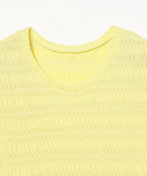 Ray BEAMS(レイビームス)の「シャーリング レース Tシャツ(Tシャツ/カットソー・レディース・オフホワイト/イエロー/ブラック・ONE SIZE)」の4枚目の写真