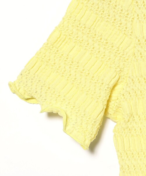 Ray BEAMS(レイビームス)の「シャーリング レース Tシャツ(Tシャツ/カットソー・レディース・オフホワイト/イエロー/ブラック・ONE SIZE)」の5枚目の写真