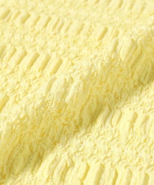 Ray BEAMS(レイビームス)の「シャーリング レース Tシャツ(Tシャツ/カットソー・レディース・オフホワイト/イエロー/ブラック・ONE SIZE)」の8枚目の写真