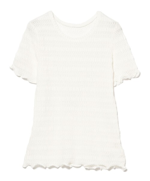 Ray BEAMS(レイビームス)の「シャーリング レース Tシャツ(Tシャツ/カットソー・レディース・オフホワイト/イエロー/ブラック・ONE SIZE)」の9枚目の写真