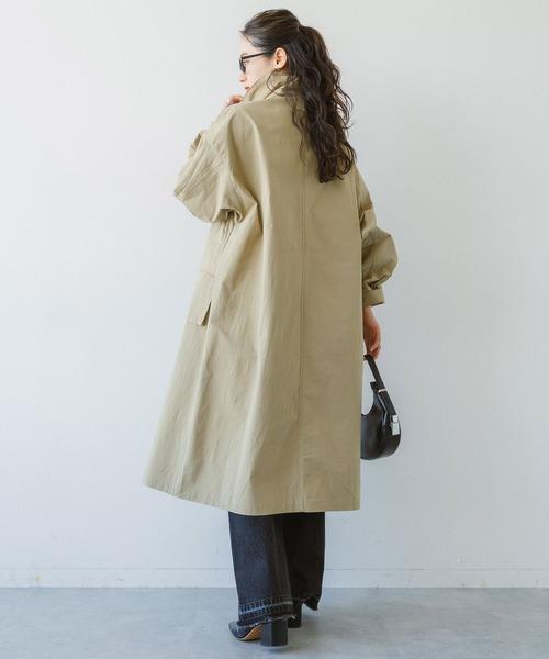 RAGEBLUE（レイジブルー）の「2WAYスタンドカラー/ロングハンティングコート（ステンカラーコート・レディース・ベージュ/ブラック・FREE）」の11枚目の写真