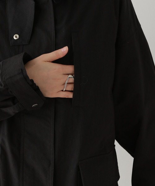 RAGEBLUE（レイジブルー）の「2WAYスタンドカラー/ロングハンティングコート（ステンカラーコート・レディース・ベージュ/ブラック・FREE）」の17枚目の写真