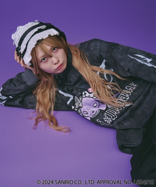 Kuromi ×ガルフィー ロンＴ GALFY クロミ × ガルフィー コラボ イルガルフィームラ染めロン