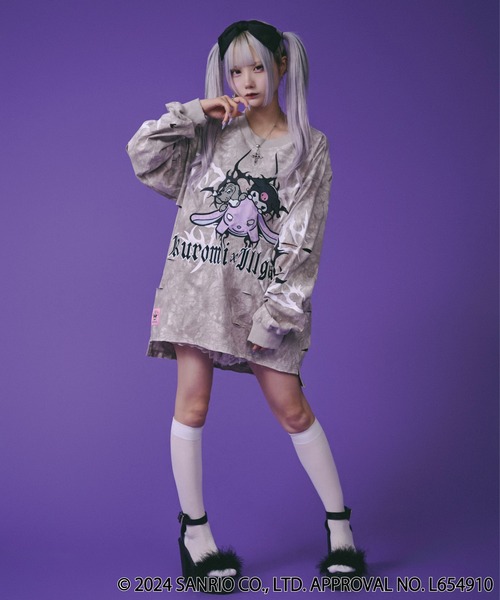GALFY×KUROMI-イルガルフィームラ染めロンTee（Tシャツ