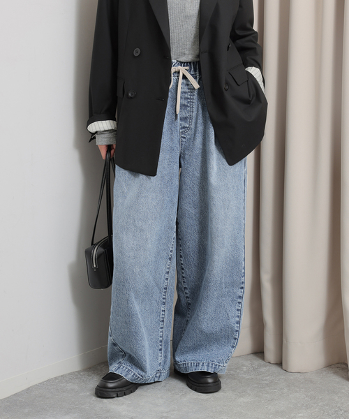 【Ｒ：725】JOURNAL STANDARD イージーデニムワイドパンツ WEB限定》C/Rデニムワイドイージー（デニムパンツ・ジーンズ