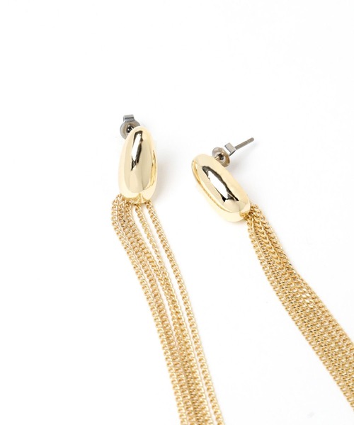 GLOBAL WORK(グローバルワーク)の「MATINEE LINE/チェーンフリンジピアス/288882(ピアス(両耳用)・レディース・ゴールド/シルバー・ONE SIZE)」の5枚目の写真