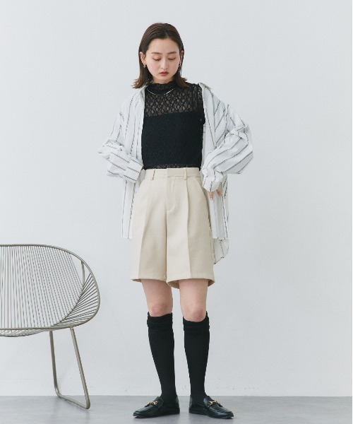ad thie(アドティエ)の「ハイネック レースカットソー(Tシャツ/カットソー・レディース・ブラック/オフホワイト・FREE)」の9枚目の写真