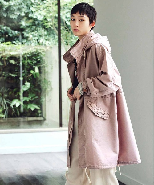 MEDE19F スモーキーピンクのモッズコート〈ピンク〉（モッズ