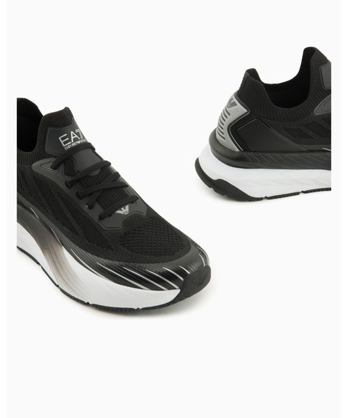 EMPORIO ARMANI EA7（エンポリオアルマーニイーエーセブン）の「【エンポリオ アルマーニ EA7】Crusher Distance Sonic Knit スニーカー（スニーカー・メンズ・ホワイト/ブラック・7/7.5/8/9.5/6.5/10/9/8.5/6/5/4/11）」の3枚目の写真
