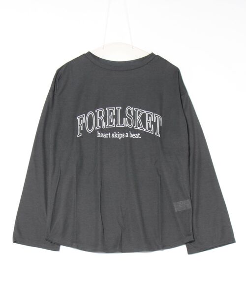 Futier land(フューティアランド)の「シアーロゴプリントロンT(Tシャツ/カットソー・レディース・チャコールグレー/アイボリー/ライトブルー・MEDIUM)」の18枚目の写真