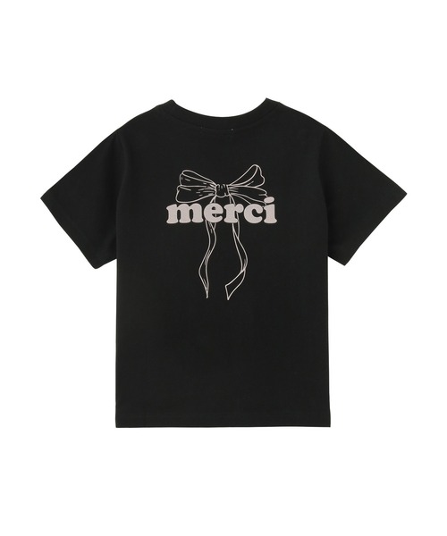 MILKFED.（ミルクフェド）の「MERCI RIBBON COMPACT S/S TEE（Tシャツ/カットソー・レディース・ブラック/ライトパープル/オフホワイト・M/S）」の3枚目の写真
