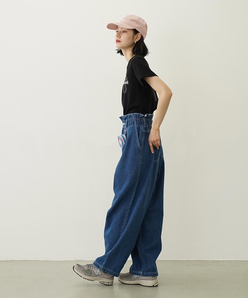 MILKFED.（ミルクフェド）の「MERCI RIBBON COMPACT S/S TEE（Tシャツ/カットソー・レディース・ブラック/ライトパープル/オフホワイト・M/S）」の9枚目の写真