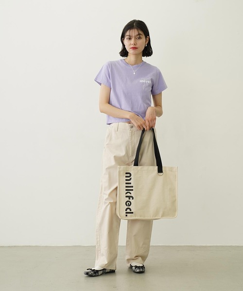 MILKFED.（ミルクフェド）の「MERCI RIBBON COMPACT S/S TEE（Tシャツ/カットソー・レディース・ブラック/ライトパープル/オフホワイト・M/S）」の16枚目の写真