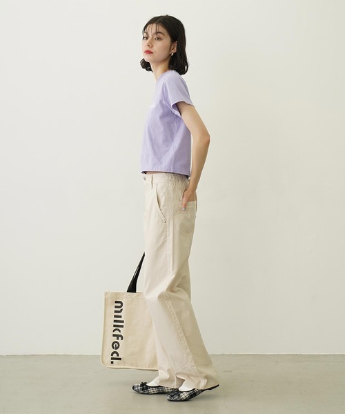 MILKFED.（ミルクフェド）の「MERCI RIBBON COMPACT S/S TEE（Tシャツ/カットソー・レディース・ブラック/ライトパープル/オフホワイト・M/S）」の18枚目の写真