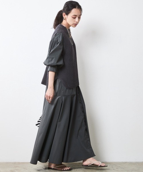 CHIC STYLE（シックスタイル）の「綿麻畦編ニットベスト＜大きいサイズ有＞シックスタイル（ベスト・レディース・チャコール/モカ・5L/4L/3L/LL/L/M）」の22枚目の写真