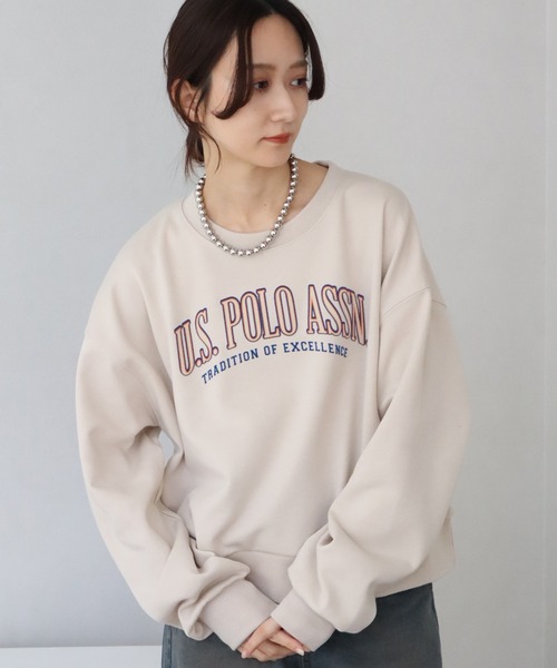 U.S. POLO ASSN.(ユーエスポロアッスン)の「【U.S. POLO ASSN./ユーエスポロアッスン】フロッキープリント クルーネックスウェット/トレーナー(スウェット・レディース・スミクロ/グリーン/アイボリー・M/L/LL)」の22枚目の写真