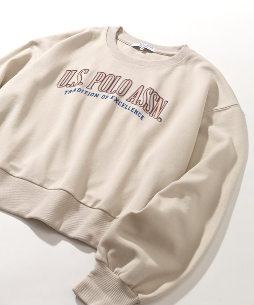 U.S. POLO ASSN.(ユーエスポロアッスン)の「【U.S. POLO ASSN./ユーエスポロアッスン】フロッキープリント クルーネックスウェット/トレーナー(スウェット・レディース・スミクロ/グリーン/アイボリー・M/L/LL)」の11枚目の写真