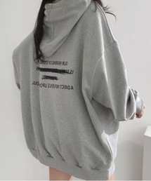 薄地バックプリントロゴパーカー