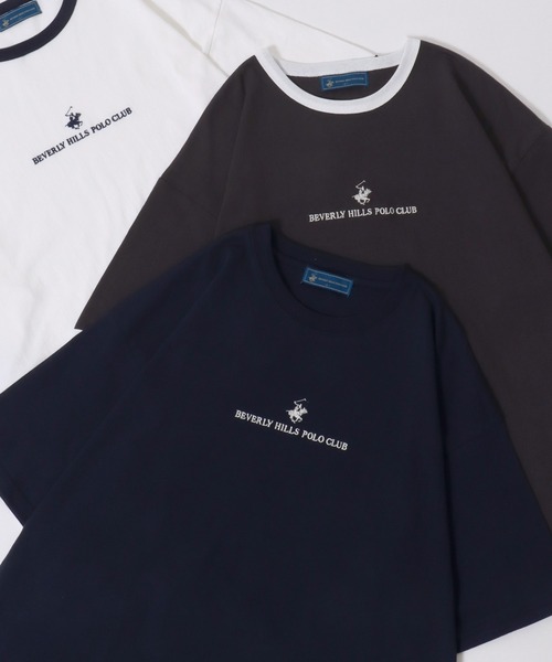 BEVERLY HILLS POLO CLUB（ビバリーヒルズポロクラブ）の「BEVERLY HILLS POLO CLUB/ビバリーヒルズポロクラブ オーバーサイズ ワンポイント刺繍 半袖Tシャツ リンガーTシャツ レディース メンズ（Tシャツ/カットソー・レディース・スミクロ/ネイビー/ブルー系その他/ホワイト/ホワイト系その他/ホワイト系その他3/ブラック系その他4/ブラック/ブラック系その他2/ブラック系その他/ホワイト系その他2/ブラック系その他3・M/L/LL）」の11枚目の写真
