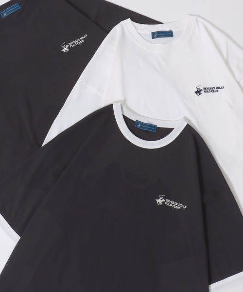 BEVERLY HILLS POLO CLUB（ビバリーヒルズポロクラブ）の「BEVERLY HILLS POLO CLUB/ビバリーヒルズポロクラブ オーバーサイズ ワンポイント刺繍 半袖Tシャツ リンガーTシャツ レディース メンズ（Tシャツ/カットソー・レディース・スミクロ/ネイビー/ブルー系その他/ホワイト/ホワイト系その他/ホワイト系その他3/ブラック系その他4/ブラック/ブラック系その他2/ブラック系その他/ホワイト系その他2/ブラック系その他3・M/L/LL）」の10枚目の写真