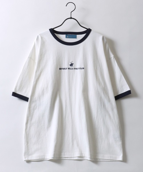 BEVERLY HILLS POLO CLUB（ビバリーヒルズポロクラブ）の「BEVERLY HILLS POLO CLUB/ビバリーヒルズポロクラブ オーバーサイズ ワンポイント刺繍 半袖Tシャツ リンガーTシャツ レディース メンズ（Tシャツ/カットソー・レディース・スミクロ/ネイビー/ブルー系その他/ホワイト/ホワイト系その他/ホワイト系その他3/ブラック系その他4/ブラック/ブラック系その他2/ブラック系その他/ホワイト系その他2/ブラック系その他3・M/L/LL）」の17枚目の写真
