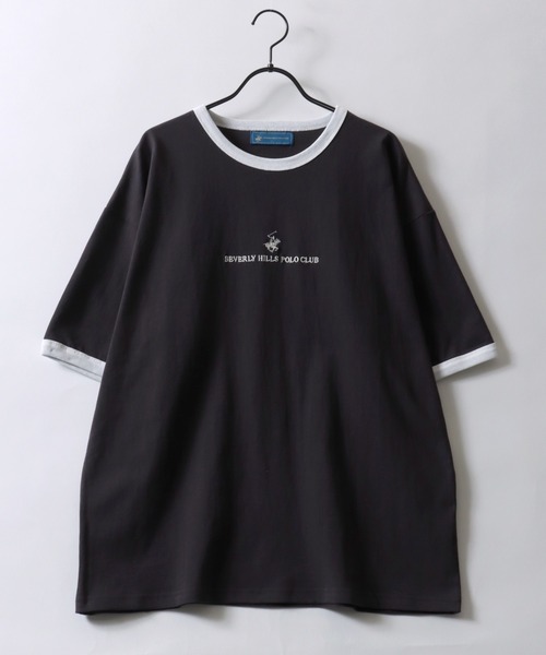 BEVERLY HILLS POLO CLUB（ビバリーヒルズポロクラブ）の「BEVERLY HILLS POLO CLUB/ビバリーヒルズポロクラブ オーバーサイズ ワンポイント刺繍 半袖Tシャツ リンガーTシャツ レディース メンズ（Tシャツ/カットソー・レディース・スミクロ/ネイビー/ブルー系その他/ホワイト/ホワイト系その他/ホワイト系その他3/ブラック系その他4/ブラック/ブラック系その他2/ブラック系その他/ホワイト系その他2/ブラック系その他3・M/L/LL）」の18枚目の写真