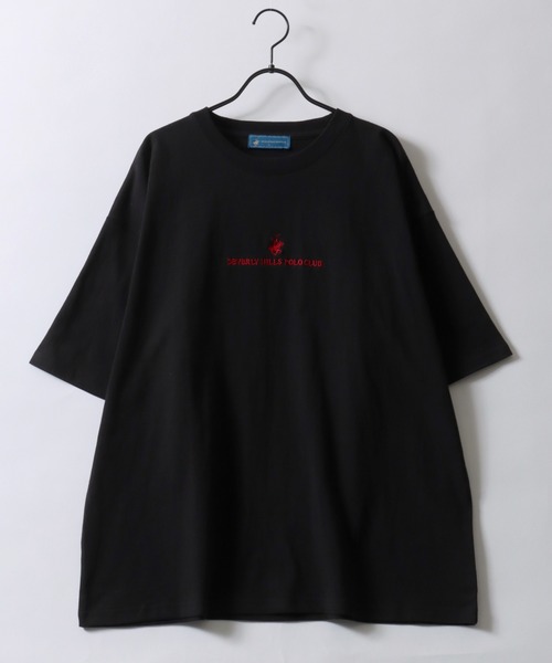 BEVERLY HILLS POLO CLUB（ビバリーヒルズポロクラブ）の「BEVERLY HILLS POLO CLUB/ビバリーヒルズポロクラブ オーバーサイズ ワンポイント刺繍 半袖Tシャツ リンガーTシャツ レディース メンズ（Tシャツ/カットソー・レディース・スミクロ/ネイビー/ブルー系その他/ホワイト/ホワイト系その他/ホワイト系その他3/ブラック系その他4/ブラック/ブラック系その他2/ブラック系その他/ホワイト系その他2/ブラック系その他3・M/L/LL）」の14枚目の写真