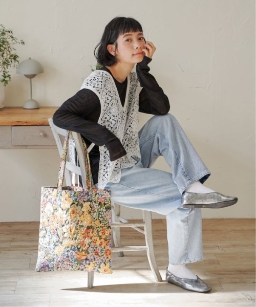 LBC（エルビーシー）の「レース2WAYベスト（ベスト・レディース・ブラック/ホワイト・M）」の8枚目の写真