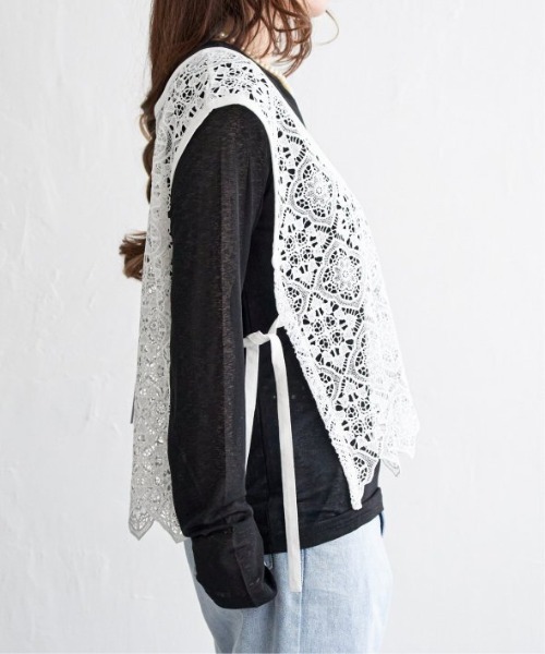 LBC（エルビーシー）の「レース2WAYベスト（ベスト・レディース・ブラック/ホワイト・M）」の14枚目の写真