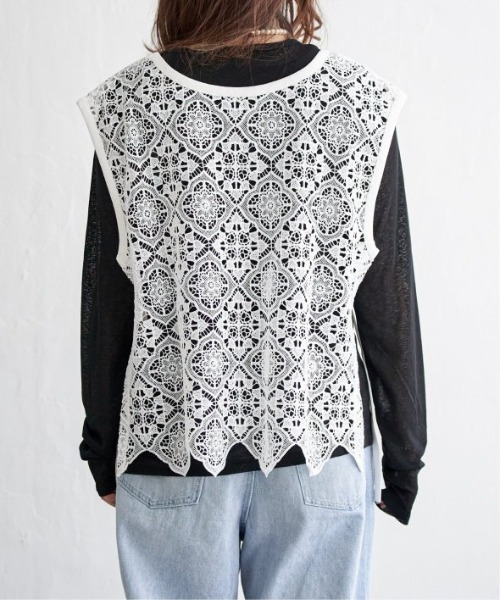 LBC（エルビーシー）の「レース2WAYベスト（ベスト・レディース・ブラック/ホワイト・M）」の15枚目の写真