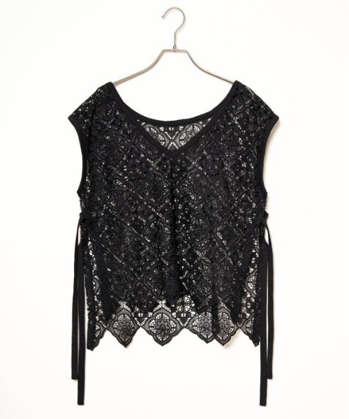 LBC（エルビーシー）の「レース2WAYベスト（ベスト・レディース・ブラック/ホワイト・M）」の17枚目の写真