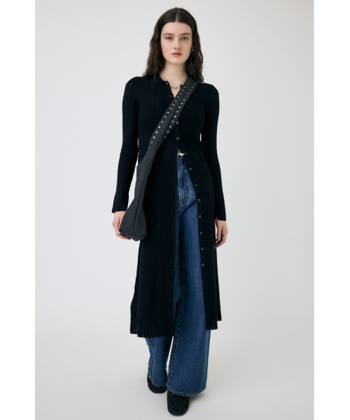 MOUSSY（マウジー）の「SHEER ロングカーディガン（カーディガン/ボレロ・レディース・ブラック/オフホワイト・FREE）」の3枚目の写真