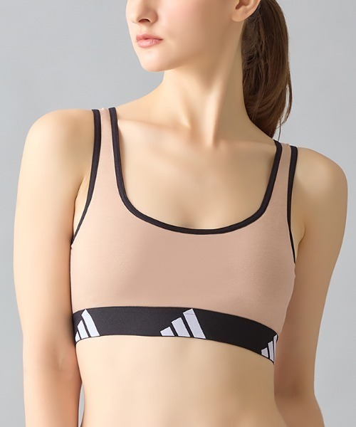 adidas（アディダス）の「adidas/アディダス スポーツブラ 吸汗速乾（スポーツブラ・レディース・ブラック/杢グレー/ベージュ系その他/パープル系その他・LARGE/SMALL/MEDIUM）」の3枚目の写真