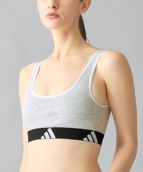 adidas（アディダス）の「adidas/アディダス スポーツブラ 吸汗速乾（スポーツブラ・レディース・ブラック/杢グレー/ベージュ系その他/パープル系その他・LARGE/SMALL/MEDIUM）」の5枚目の写真