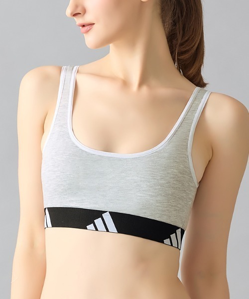 adidas（アディダス）の「adidas/アディダス スポーツブラ 吸汗速乾（スポーツブラ・レディース・ブラック/杢グレー/ベージュ系その他/パープル系その他・LARGE/SMALL/MEDIUM）」の6枚目の写真