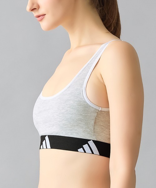adidas（アディダス）の「adidas/アディダス スポーツブラ 吸汗速乾（スポーツブラ・レディース・ブラック/杢グレー/ベージュ系その他/パープル系その他・LARGE/SMALL/MEDIUM）」の7枚目の写真
