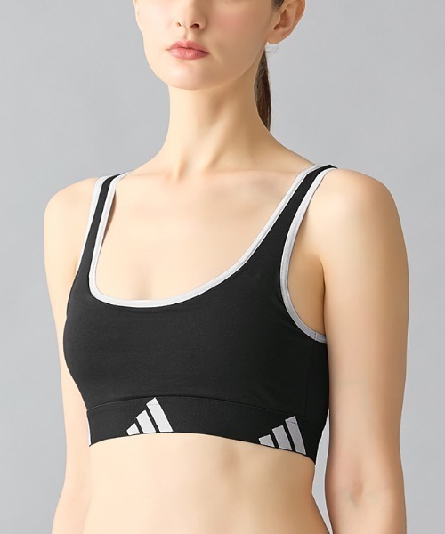 adidas（アディダス）の「adidas/アディダス スポーツブラ 吸汗速乾（スポーツブラ・レディース・ブラック/杢グレー/ベージュ系その他/パープル系その他・LARGE/SMALL/MEDIUM）」の15枚目の写真