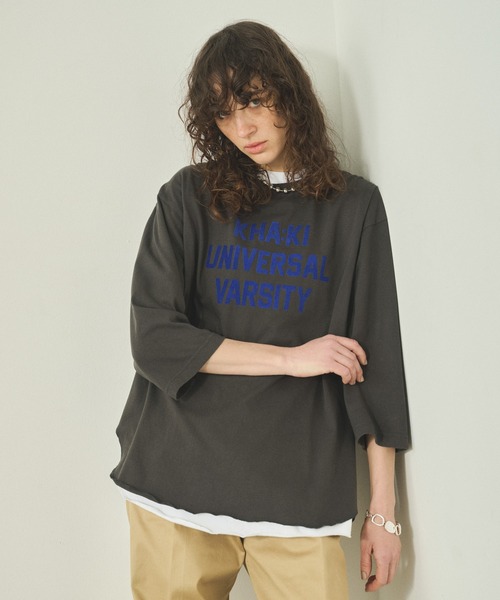 kha:ki(カーキ)の「「KHA:KI / カーキ」 7TH TEE -K.U.V- 7TH TEE -K.U.V-(Tシャツ/カットソー・レディース・アッシュグレー/チャコールグレー/サンドベージュ・1)」の2枚目の写真