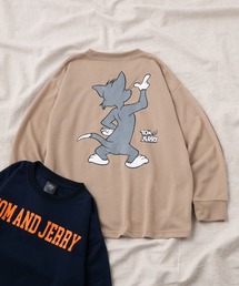 Tom＆Jerry | 【 TOM&JERRY / トムとジェリー 】ビッグシルエット バックプリント マルチデザイン ミニ裏毛 クルーネックスウェット トレーナー 長袖 キッズ(スウェット)