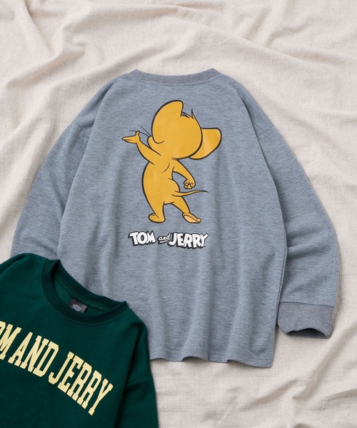 Tom＆Jerry（トムアンドジェリー）の「【 TOM&JERRY / トムとジェリー 】ビッグシルエット バックプリント マルチデザイン ミニ裏毛 クルーネックスウェット トレーナー 長袖 キッズ（スウェット・キッズ・ブラック/グレー系2/ベージュ系3/ネイビー系2/杢グレー/ダークグリーン/ベージュ系1/オートミール/チャコール/ベージュ/ネイビー/ダークグリーン系1/ベージュ系2/ネイビー系1/ブラック系1/グレー系1・110/120/130/140/150/160）」の5枚目の写真