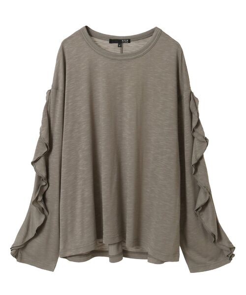 Sugar spoon(シュガースプーン)の「・SUGAR SPOON ラッフルスリーブロンTEE(Tシャツ/カットソー・レディース・ブラック/グレイッシュベージュ/ピンクベージュ/オフホワイト/ライトグレー・FREE)」の4枚目の写真