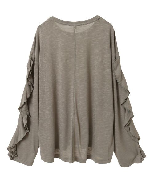 Sugar spoon(シュガースプーン)の「・SUGAR SPOON ラッフルスリーブロンTEE(Tシャツ/カットソー・レディース・ブラック/グレイッシュベージュ/ピンクベージュ/オフホワイト/ライトグレー・FREE)」の9枚目の写真