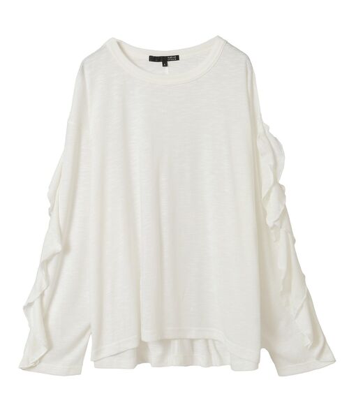 Sugar spoon(シュガースプーン)の「・SUGAR SPOON ラッフルスリーブロンTEE(Tシャツ/カットソー・レディース・ブラック/グレイッシュベージュ/ピンクベージュ/オフホワイト/ライトグレー・FREE)」の16枚目の写真