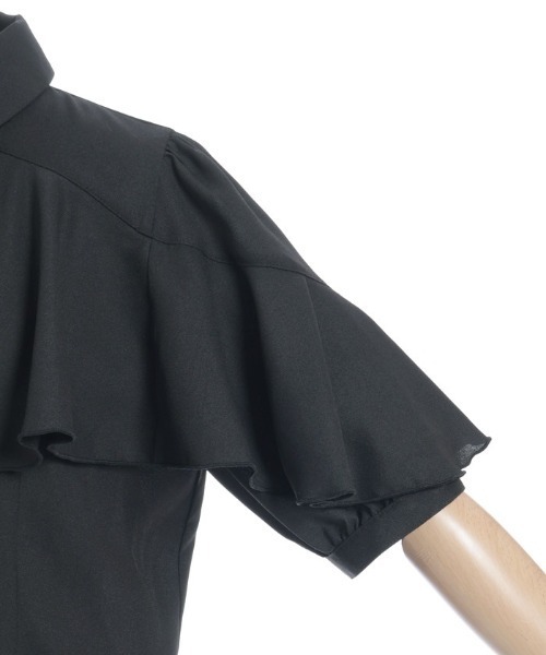 axes femme POETIQUE（アクシーズファムポエティック）の「タイ付ラッフルフリル半袖ブラウス（シャツ/ブラウス・レディース・ホワイト/グレー/ブラック・MEDIUM）」の19枚目の写真