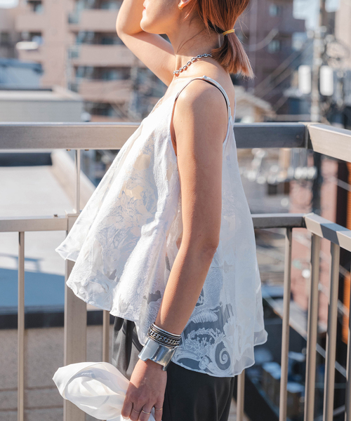 TAAKK（ターク）の「TAAKK 別注 CAMISOLE TA25SS-SH305：キャミソール（キャミソール・レディース・ホワイト・MEDIUM）」の2枚目の写真